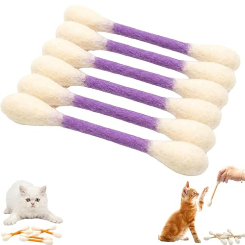 Giant Q Tip Cat Toy med kattmynta | 6st bomullspinnar Qtip kattleksak | Kattunge Tuggleksaker Tuggstickor | Interactive Filt Kicker Play Kitty Lover Pet Supplies