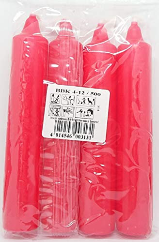 Berliner Baumkerzen 25er Pack rot ca. 23 x 130 mm (25 x 4 Stück) Weihnachtskerzen, Christbaumkerzen, Pyramidenkerzen, Baumkerzen, Kerzen