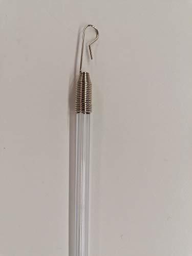 TENDAGGIMANIA Varilla cortinas tirador para movimiento, cortina corredera, paneles- Varilla de plexiglás transparente con gancho - 100 cm