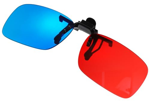 Artibetter 3D Clip On Red Blue Anaglyph for Movies TV Gaming Universal Fit Sunglasses Lightweight 022oz No Frame Needed Works with VR Headsets
