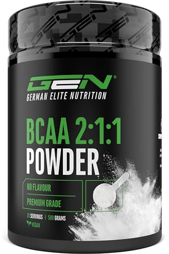 BCAA 2:1:1 Pulver - 500 g - Geschmack: Unlflavoured (Neutral) - Aus pflanzlicher Fermentation - Leucin, Isoleucin, Valin - Essentielle Aminosäure - Reines Pulver ohne Zusätze - Laborgeprüft - Vegan