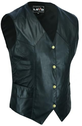 LOVO - Chaleco para Moto de Cuero Genuino Mujer Vintage - Chaleco de Cuero para Motociclista Mujer - Estilo Vintage con Confort Superior - Ideal para Ruta, Ciudad y Uso Diario - Ropa para Moto