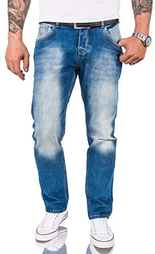 Rock Creek Jeans da uomo Denim blu Straight-Cut RC-2091, Blu - Rc-3119., 46W x 36L