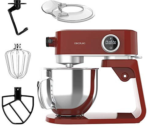 Cecotec Küchenmaschine Twist&Fusion 4000 Luxury Rot. 800 W, Gehäuse aus gegossenem Aluminium, DC-Motor, 8 Geschwindigkeiten, LED-Licht, 5,2-Liter-Schüssel aus Edelstahl