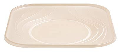 MAQA 20 pz Piatti piani rigidi quadrati 23x23 cm, piatto piano riciclabile avorio, corallo, nero in PP, Piatti colorati per microonde Avorio