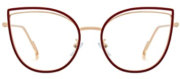 Tofox Katzenauge Blaulichtfilter Brille ohne sehstärke Metall Frame Retro Metallgestell Brillenfassung für Computer Fernseher Arbeit Gaming