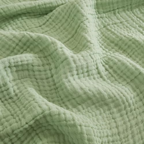 EMME Couverture Couverture prélavée, Douce et Respirante, Couverture de Canapé Universelle Légère et Confortable en Coton pour Toutes Les Saisons (Herbe Verte, 127 x 177 cm)