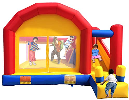 Ballsea Castello Gonfiabile XXL - Grande Castello Gonfiabile con Trampolino, Scivolo e Parete da arrampicata (senza soffiatore)
