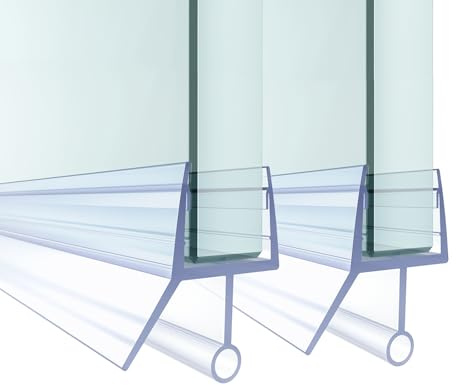 FCSOTSPS Shower Door Bottom Seal,2 PCS 3/8 X 36 Shower Door Sweep for 3/8 Inch Glass,Frameless Glass Door Seal Strip to Seal 11mm Gap,Stop Shower Leaks and Create a Water Barrier