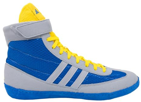 Adidas Combat Speed 4 Scarpe da Combattimento, Grigio/Bright Royal/Yellow, 47 1/3 EU