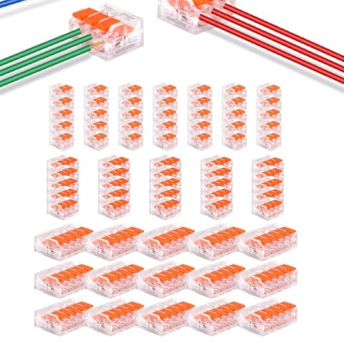 Kabelverbinder, Kabelklemmen Elektro 75 Stück Verbindungsklemmen Klemme mit Betätigungshebel Verbindungsklemmen können frei kombiniert Werde 4mm² Leiter Klemme Lüsterklemmen Verbindungsklemme Kombinie