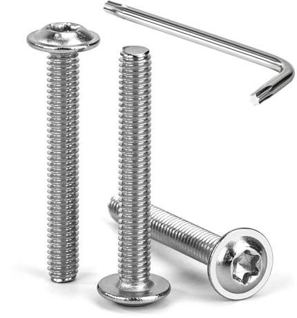 Tunejoy 30 Pezzi Viti a Testa Bombata Torx con Flangia M4 x 30 mm Vite a Testa Esagonale Bulloni in Acciaio Inox A2 V2A Viti a Brugola con Chiavi a T20 Filettatura Completa