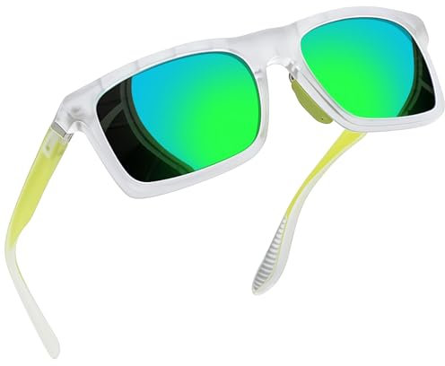 Joopin Gafas de Sol Hombre y Mujer TR90 Polarizadas Cuadradas Rectangulares Ultraligeras Protección UV400 Espejo Verde