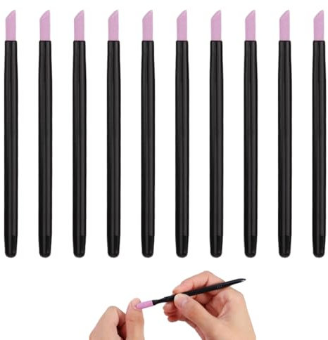 MOLZINY 10 Pièces Poussoir Cuticules Lime à Ongles en Pierre Ponce Lime à Ongles Stylo à Polir Stylo Poussoir à Ongles Lime à Ongles Pierre Bâton Stylo de Dissolvant de Cuticules