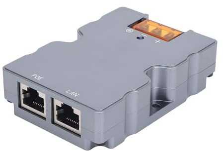 Sxhlseller Adaptateur d'alimentation PoE Gigabit Robuste avec Protection Contre Les Surtensions pour des Performances élevées, Alliage D'aluminium