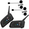 Ejeas V6Pro 2xIntercomunicador Casco Moto Bluetooth para Motocicletas, Gama Comunicación Intercom de 1200m, Impermeabilidad, Intercomunicacion Entre 6 Motociclistas, Walkie Talkie para Moto