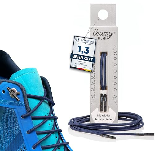 leazy Round - Cordones Redondos de Enganche Elásticos – Cordones de Goma sin Nudos – Soporte Estable y Adaptación al Pie para Deporte y Actividades de Ocio