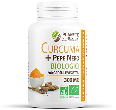 Curcuma Bio + Pepe Nero Bio - 300 mg - 200 capsule Vegetali