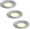 HCFEI IP44 Dimmable LED Spot Encastrable Argent | Aussi pour Salle de Bains | 5W 230V | Lot de 3 Spots | Blanc chaud
