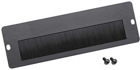 HMF 63329-02 Pasacables con Cepillo para Armario de servidores | 10 Pulgadas | para Exterior | Negro