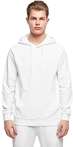 Build Your Brand Sudadera con Capucha para, Blanco, L