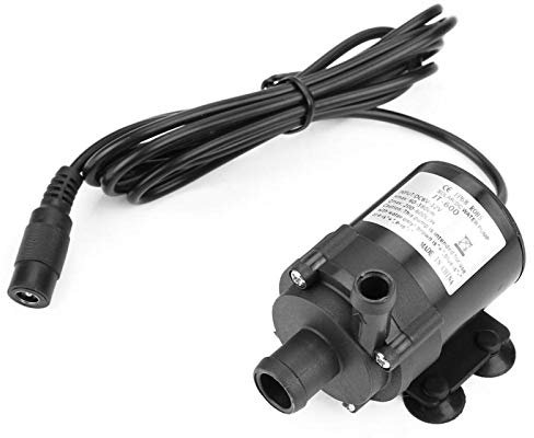 Fockety 12V Wasserpumpe, bürstenlose Mini-Wasserpumpe, Tauchwasserpumpe, für Aquariumbrunnen, Schwarz