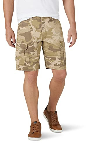 Wrangler Authentics Men's Classic Cargo Stretch Short, Jungle Elmwood Camo, 34