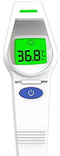 ONEARZ UFR 106 - Termómetro Digital infrarrojo de Fiebre para bebés, niños y Adultos, sin Contacto, Lectura precisa inmediata, Alarma de Fiebre, Color Blanco
