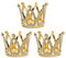 Decorazione per torta a corona, 3 pezzi piccoli strass corona decorazione per torta dorata, argento e corona per feste di compleanno, torta nuziale, principessa principe, copricapo (oro)