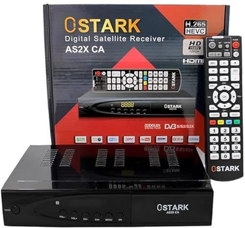 Ostark AS2X CA Digitaler Satellitenreceiver FTA DVB S2 S S2X DVBS2 HDMI FHD 1080P FTA H265 USB WiFi WLAN rj45 im Lieferumfang enthalten
