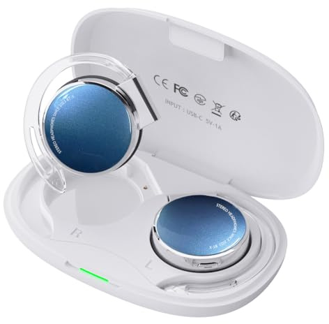 Micool on-ear-hörlurar Bluetooth V5.3, clip-on hörlurar trådlösa med öronkrokar, sportheadset med öppen öron, Bluetooth med 4 mikrofoner, brusreducering/lång batteritid/med laddningsfodral