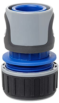 Tatay Connecteur rapide Premium pour tuyaux d'arrosage 3/4 (19mm), Connecteur au raccord Universel, Protection solaire, Installation facile, Gris - Noir