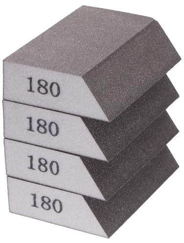 HARFINGTON 4pcs Sanding Sponge Blocks 600-800 Grit Sanding Sponge with Angled Edge 4x2.8x1, Washable and Reusable Foam Sanding Block for Polishing Kitchen Metal Wood Drywall Home