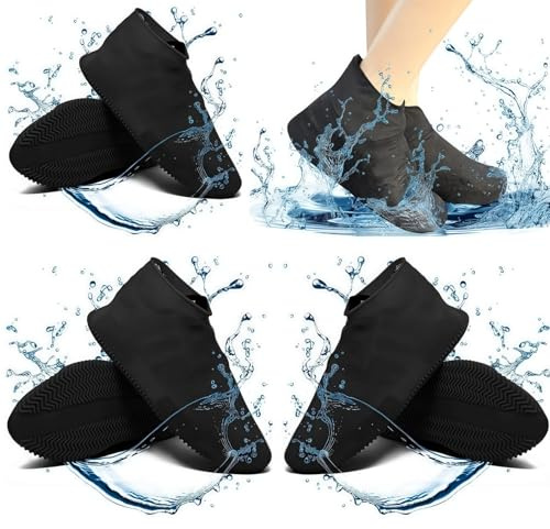 3Paires Surchaussures Impermeables Couvre Chaussure Impermeable Réu ztilisables Surchaussures Impermeables Caoutchouc Protege Chaussure Pluie Antidérapante Sur Chaussure (Pour les pointures 38-46)