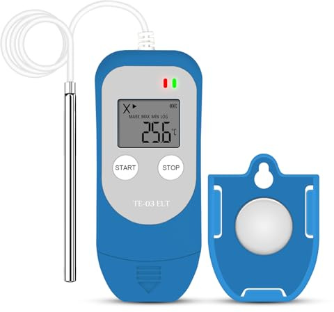 ThermElc TE-03 ELT Temperaturloggare med CSV- och PDF-rapporter, USB Temperature Data Logger Recorder 34560 Points High Precision, Ultra-low Temperature Recorder -100° c ~ 100° c