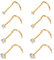 MBAIYO 8 Stück 20G Nasenpiercing Steck, 316L Chirurgenstahl Hypoallergen Nasenstecker Silber CZ L-Form Piercing Nase mit 1,5–3mm weiß Zirkonia Helix Nostril Piercing Stecker Schmuck für Damen (Gold)