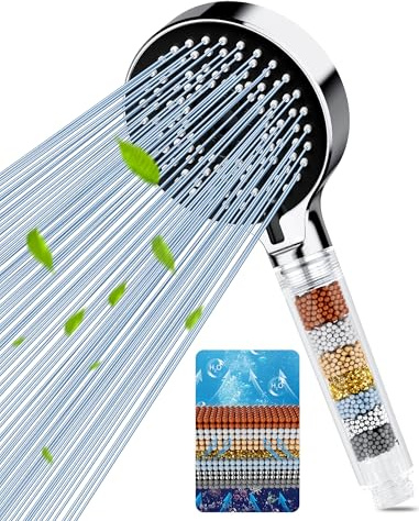 dothnix Filter Shower Head, High Pressure Shower Head with 5 Spray Modes, Universal Hard Water Filter Showerhead for Residual Chlorine Removal