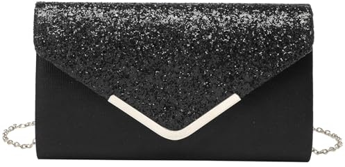 HTTDSLF Bolso de Mano de Mujer con Cadena Elegante, Bolsos Clutch Fiesta de Noche Brillante con Cadena, Citas Románticas y Eventos de Noche, para Boda, Fiesta, Cóctel, Graduación, Vacaciones