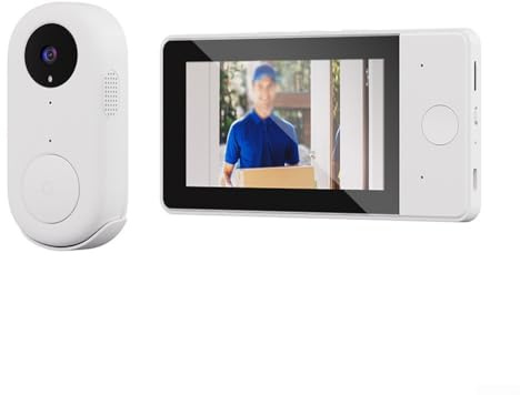 4 3 tums IPS-skärm digital trådlös dörrklocka med 115 graders vidvinkel visuell dörrvisare, infraröd och tvåvägskommunikation för hemsäkerhet