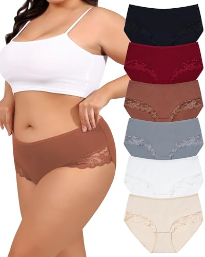 Levao Culotte Grande Taille Femme Coton Slip Dentelle Caleçons 1XL-4XL