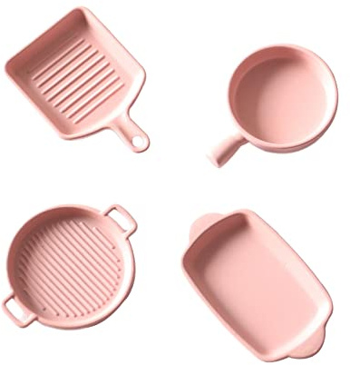 Colcolo 4 Accessori per Cucina in 1/12 per Casa delle Bambole, Stoviglie per Sala da Pranzo E Scena di Cucina, Rosa
