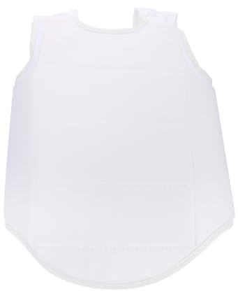 NUOBESTY Gilet de Protection Thoracique Rembourrage Épais pour Garçon et Filles en Polyester Blanc Anti-Collision, pour Boxe Thaï et Autres Sports de Combat