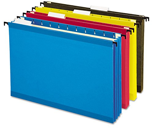 Pendaflex SureHook Reinforced Extra Capacity Hanging Pockets, Letter Size, Assorted Colors, 4/PK (09213)