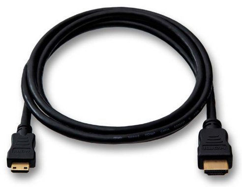Câble HDMI pour Appareil Photo Numérique Canon EOS 2000D, Mini C, Plaqué Or, Longueur 1,5 m