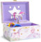 Jewelkeeper Girls Jewellery Box - Unicorn Music Box for Kids with Pullout Drawer, Pink Jewellery Organizer for Girls with Rainbow Design, Plays The Beautiful Dreamer Tune - 15x10.8x8.6 cm