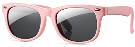 Pro Acme Kids Polarized Sunglasses, Flexible TPEE Frame Shades for Toddler Girls Boys, Ages 3-12 (F5 All Pink)