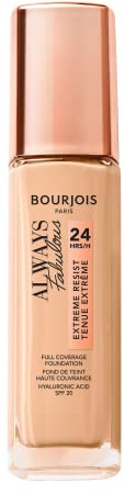 BOURJOIS - Fond De Teint Always Fabulous 24h 125 Ivoire - Fini Semi-Mat - À L'Acide Hyaluronique & Vitamine E - Haute Couvrance - Longue Tenue 24h - SPF20 - 30ml