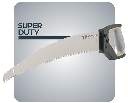 Woodland Tools Super Duty D-Handle Pruning Saw – Curved Tree Saw with Hardened Steel Blade, Aggressive Teeth, Non Slip Grip – Manual Tool for Limb Cutting, Branch Removal, and Yard Work