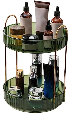 Organizador de maquillaje giratorio de 360 grados, almacenamiento de cosméticos, cuidado de la piel, soporte giratorio de maquillaje, pintalabios, pinceles, perfumes, caja de soporte para tocador,