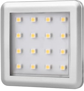 ledomec LED Aufbau Möbel/Unterbauleuchte SQUARE silber 12V 1,5W (silber, warmweiß (3000K))